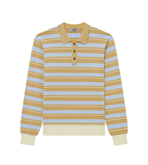 Striped Knit Polo Shirt