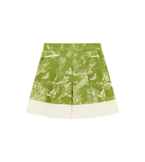 BOUND BOX PLEAT SKIRT