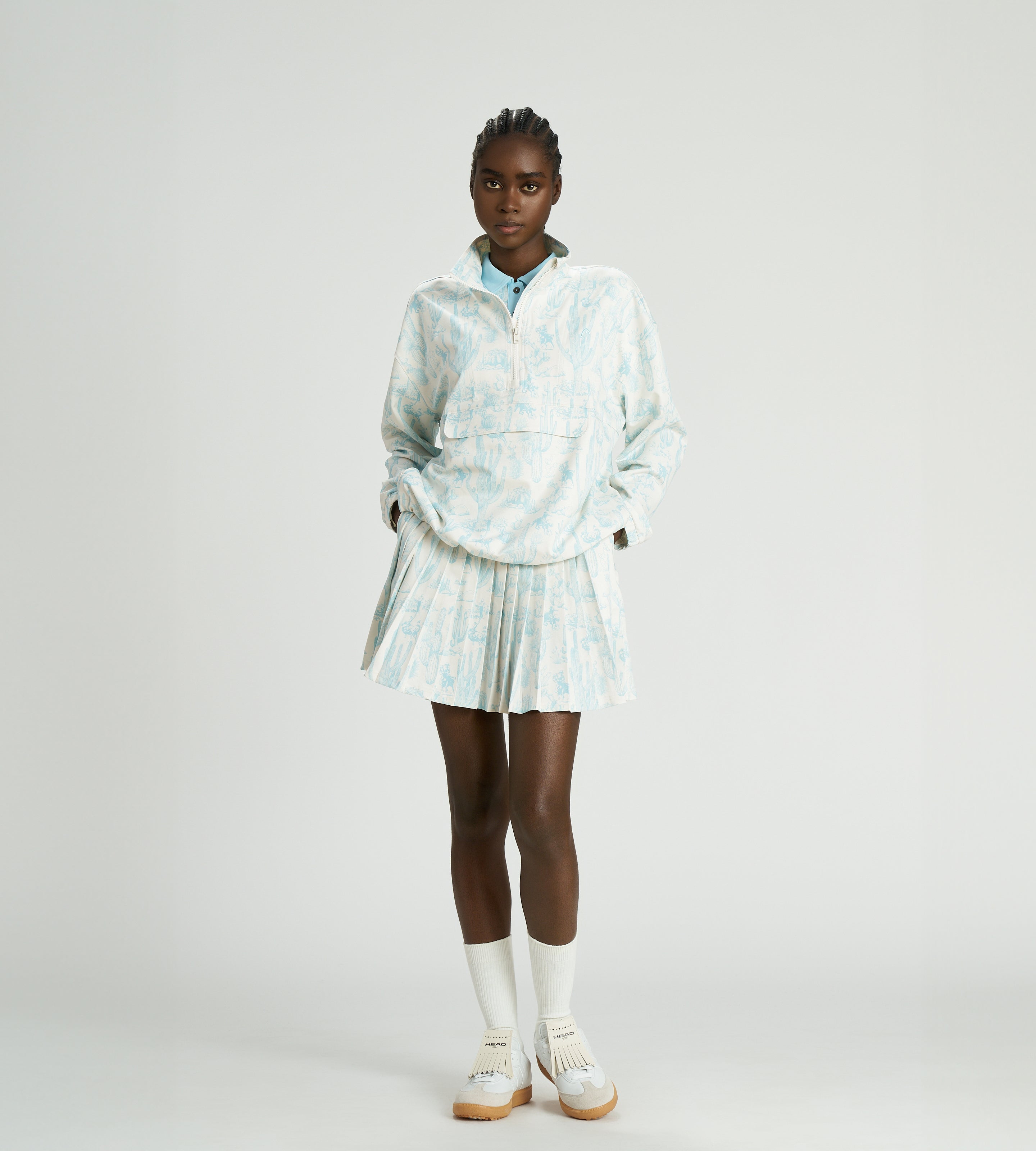 Knife Pleat Skirt - Blue-Cactus | Head Golf