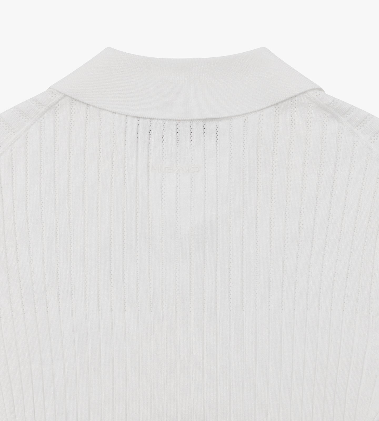 Pointelle Rib Long Sleeve Knit Polo - White | Head Golf